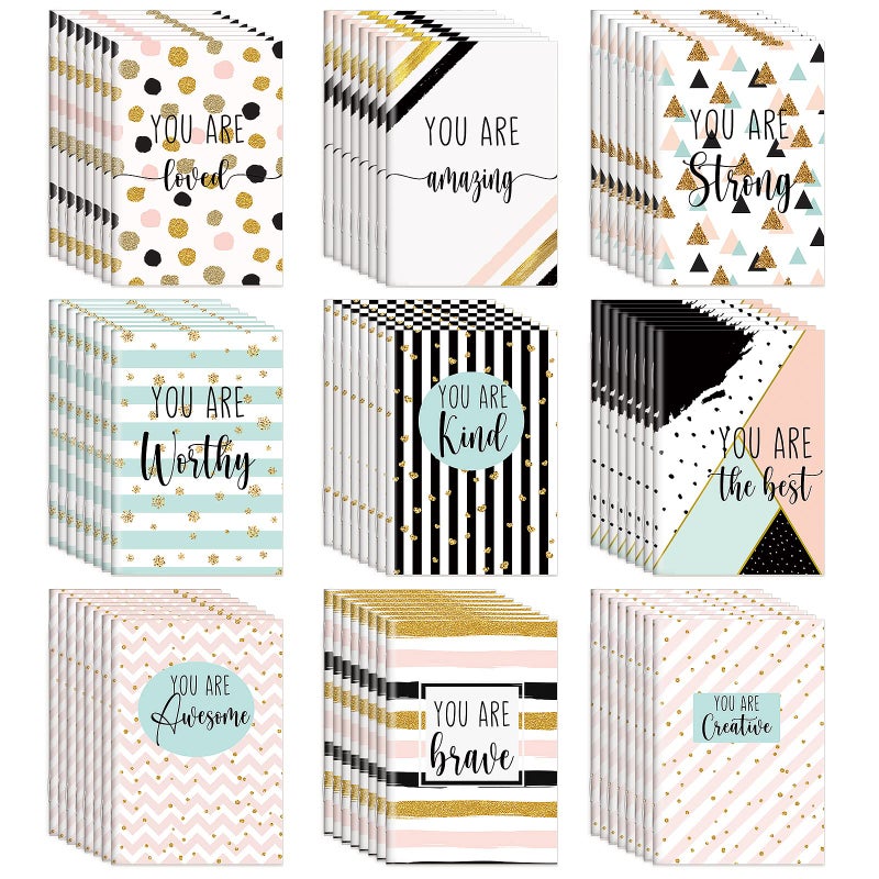 Sherr 72 Pcs Inspirational Notepads Party Favors Mini Motivational Journal Notebook Glitter Lines and Dots Encouragement Small Pocket Notepads Bulk for Women Teacher Employee Office 8 x 125 cm210g - Image 2