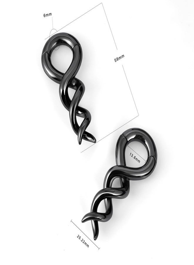 ERKUOO 1 Pair 2G Spiral Ear Hanger Weights for Stretched Ears Heavy Dangle Plug Gauges Women Men Gothic Minimalist 6mm Drop Ear Stretching Jewelry - Image 5