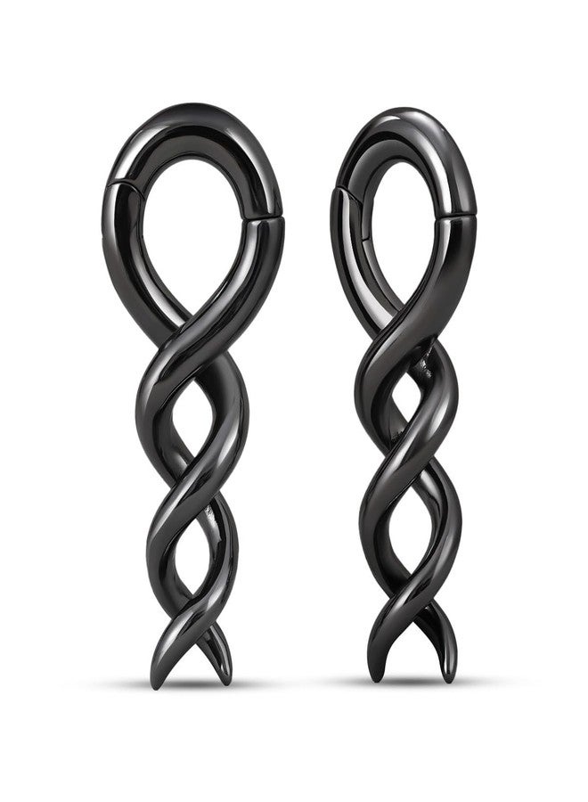 ERKUOO 1 Pair 2G Spiral Ear Hanger Weights for Stretched Ears Heavy Dangle Plug Gauges Women Men Gothic Minimalist 6mm Drop Ear Stretching Jewelry - Image 1
