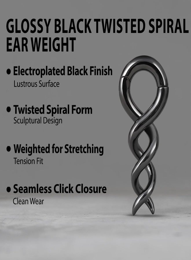 ERKUOO 1 Pair 2G Spiral Ear Hanger Weights for Stretched Ears Heavy Dangle Plug Gauges Women Men Gothic Minimalist 6mm Drop Ear Stretching Jewelry - Image 2