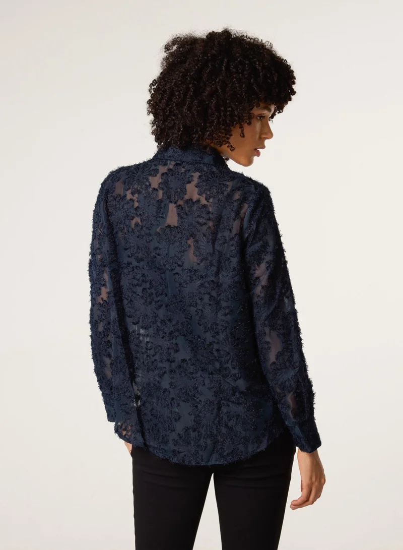 بلو فانيلا قميص فضفاض منفوش