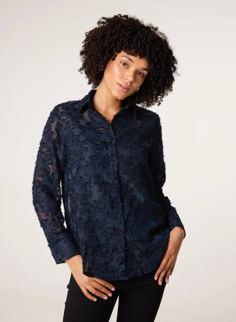 بلو فانيلا قميص فضفاض منفوش