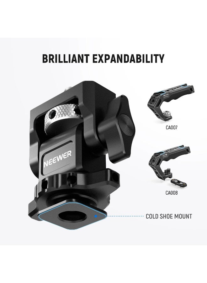 NEEWER Field Monitor Holder with Cold Shoe Mount – Adjustable 180° Tilt & 360° Swivel, 1/4" Screw with Locating Pin, Aluminum Bracket for 5"-7" Monitors Compatible with Atomos & Camera Rigs - Image 5
