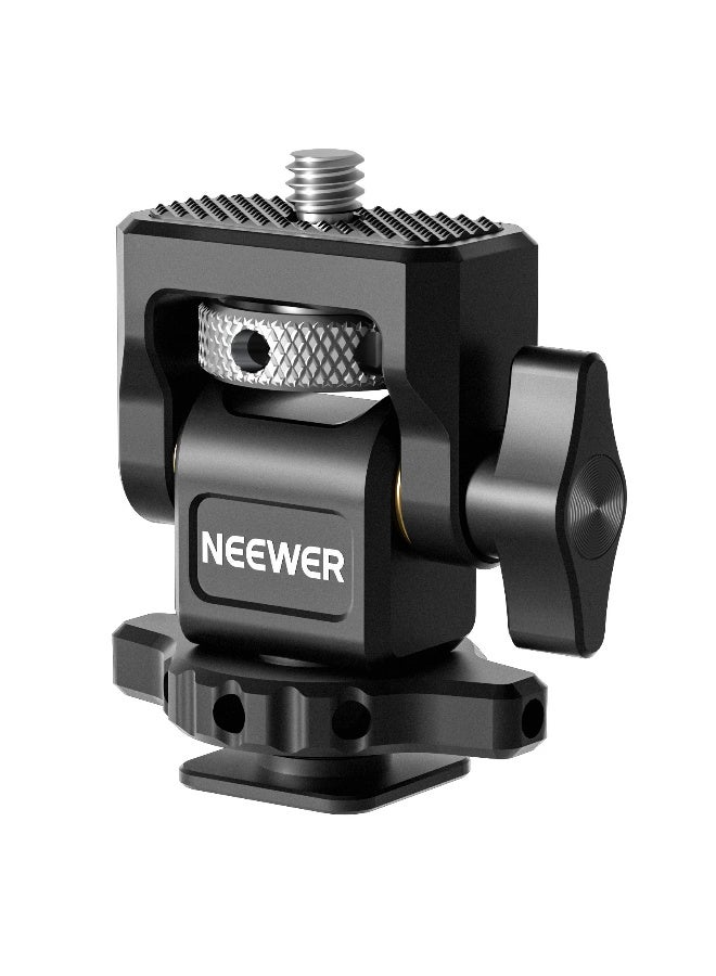 NEEWER Field Monitor Holder with Cold Shoe Mount – Adjustable 180° Tilt & 360° Swivel, 1/4" Screw with Locating Pin, Aluminum Bracket for 5"-7" Monitors Compatible with Atomos & Camera Rigs - Image 1