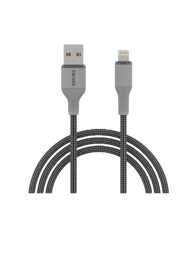 TIKNAL Lightning Fast Charging Cable, Durable Braided Nylon, Tangle-Resistant, 1 Meter - Image 1