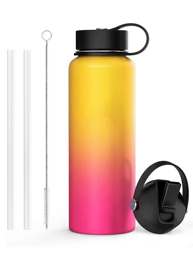 Taiahiro - Stainless Steel Water Bottle (Cold for 48 Hrs, Hot for 24 Hrs)Vacuum Insulated Water Bottle with Straw Lid and Flex Cap (Double Wall, Wide Mouth, BPA Free, Leak Proof, Sweat Free) - Image 1