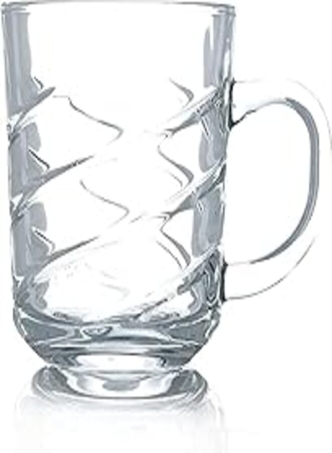 Mug for tea or coffee, one piece, strong and durable glass 