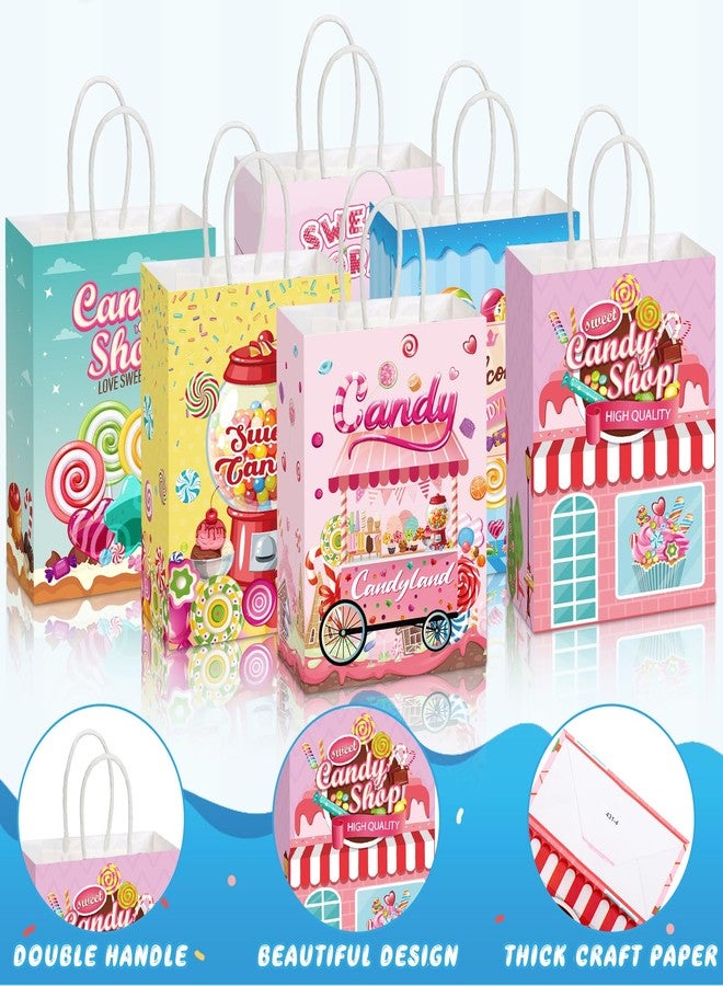 Sinload 24 Pcs Candy Sweet Goodie Bags with Handles Candy Land Gift Bags Lollipop Party Favors Sweet Shop Theme Paper Treat Boxes for Classroom Prizes Supplies Birthday Halloween Baby Shower Decor - Image 5