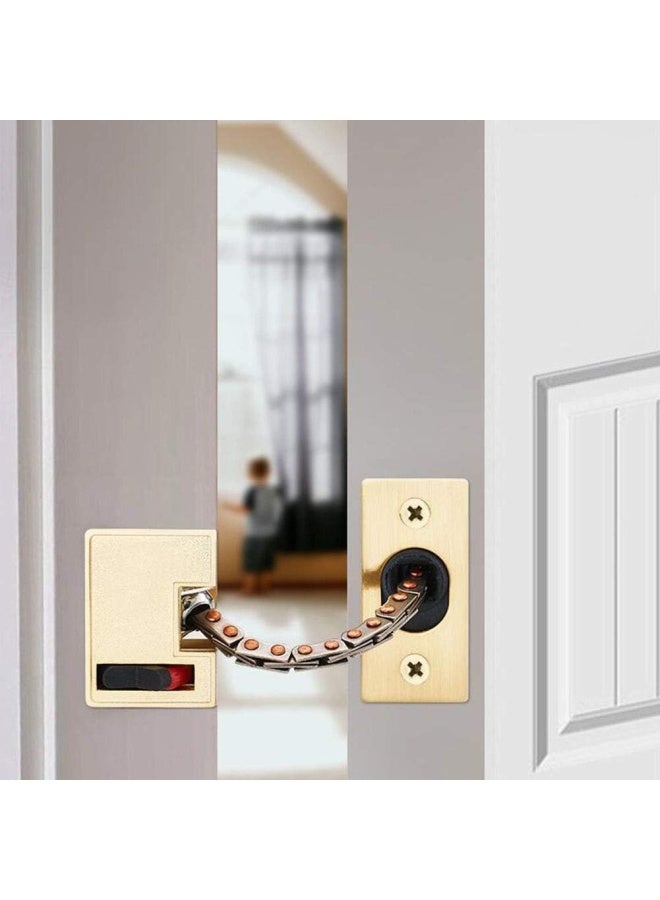 ROBUSTLINE Door Chain Guard Concealed C908 Bp With Spring Anti Theft Press Lock Punch Free Door Chain Lock Bedroom Home Apartment Hotel Security Door Sliding Safety Chain Lock Stainless Steel Easy 