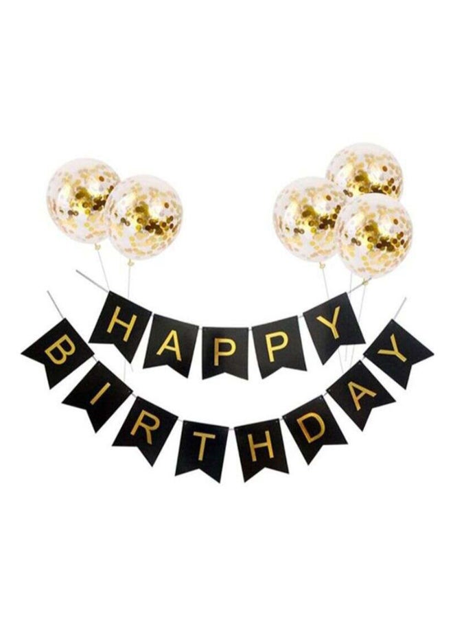 Sharpdo 5-Piece Happy Birthday Balloon Set With Hanging Flag - Image 1