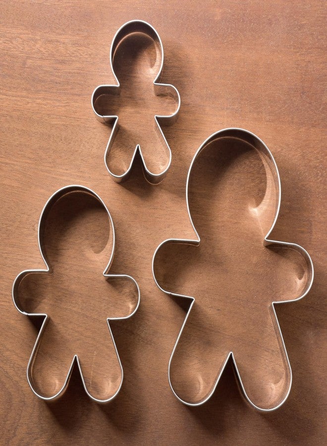 LILIAO Gingerbread Man Cookie Cutters 3-Pc Set, 3 Sizes: 5.31", 4.13", 3.07" - Image 4