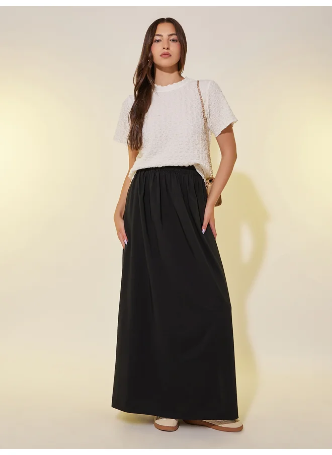 تايك تو Take Two Textured Round Neck Regular Fit T-Shirt