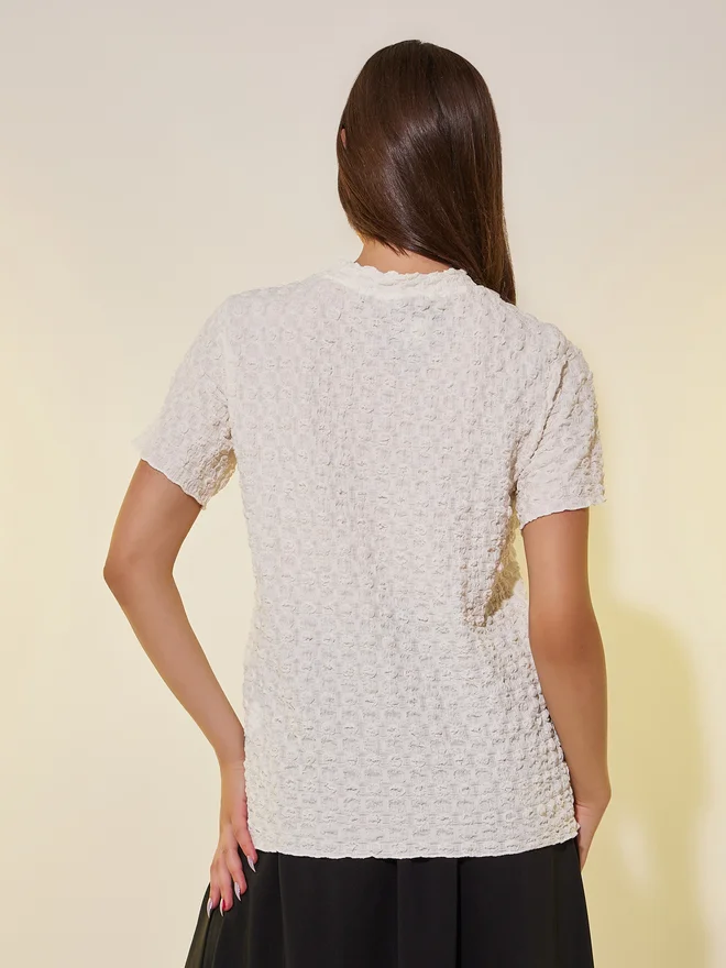 Take Two Take Two Textured Round Neck Regular Fit T-Shirt