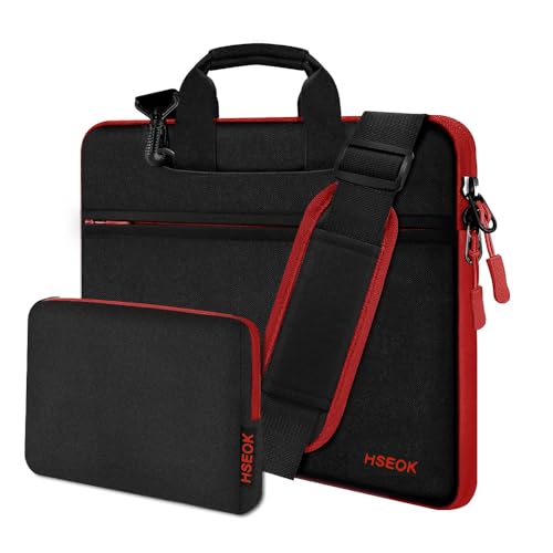 Hseok Laptop Shoulder Bag 1314 inch Shockproof WaterResistant HandBag with Small Case Compatible with MacBook ProNeo 14 M5M4M3M2M1 Mac AirPro 133 XPS 1314 Most 1314 PCRed Zipper - Image 1