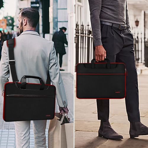 Hseok Laptop Shoulder Bag 1314 inch Shockproof WaterResistant HandBag with Small Case Compatible with MacBook ProNeo 14 M5M4M3M2M1 Mac AirPro 133 XPS 1314 Most 1314 PCRed Zipper - Image 3