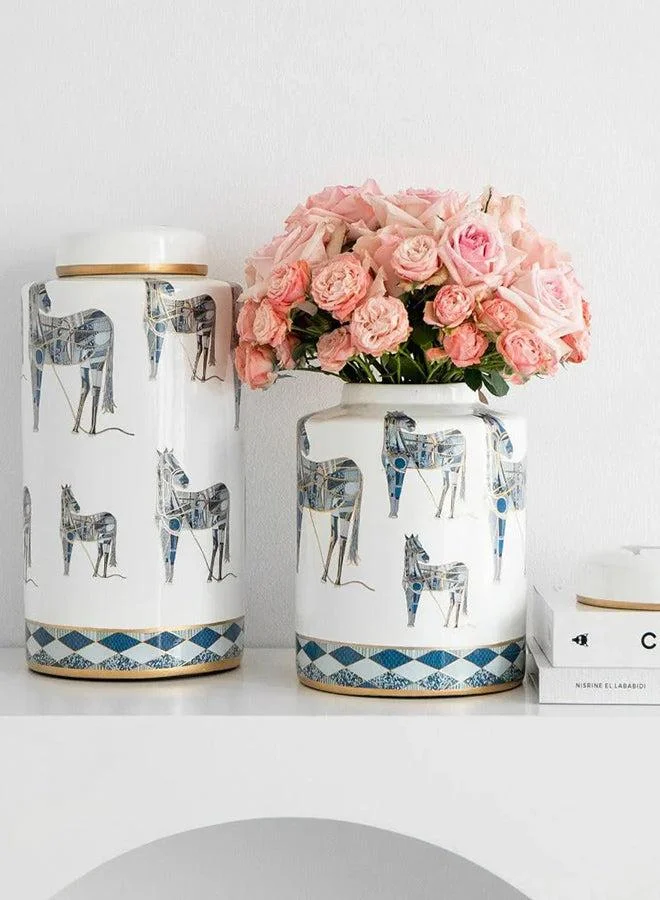 KNOT HOME Eloisa Bundle Decorative Jars (2pcs) Knot Home Designer Accessory for Bedroom Living Dining Room Office Area Décor