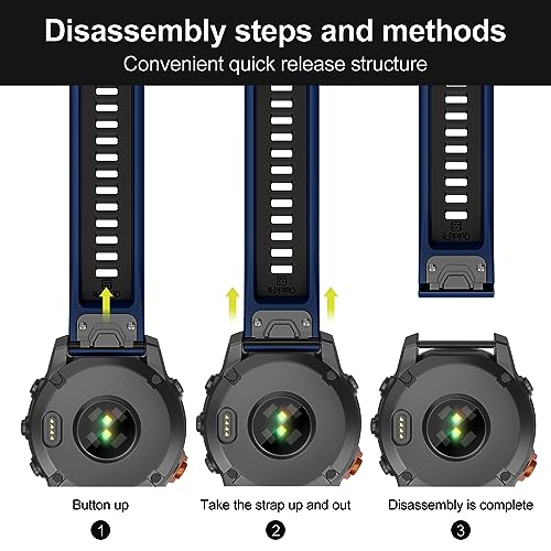 MYSNBKN Compatible with Fenix 7 Band,22mm Easy-fit Silicone Watch Strap Wristbands Replacement for Garmin Fenix 5/Fenix 5 Plus/Fenix 6/Fenix 6 Pro/Fenix 7 Pro/Forerunner 935/Forerunner945/Approach S60 - Image 2