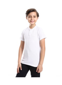 Andora Henely Neck Basic Tshirt Casual Look For Boy _ White  - Image 5