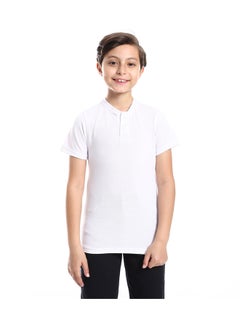 Andora Henely Neck Basic Tshirt Casual Look For Boy _ White  - Image 2