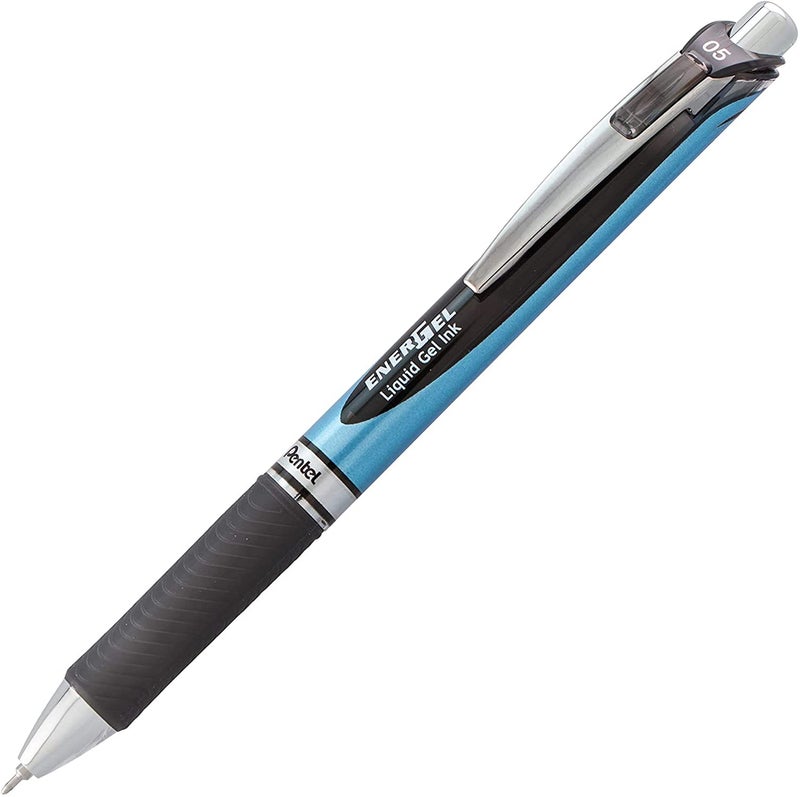 Pentel أقلام بنتل إنرجيل 0.5 مم ذات رأس إبرة سوداء - عبوة 10 أقلام، قلم سائل جل قابل للسحب، رائع للمكتب والمدرسة والمنزل للنساء والرجال - Image 2