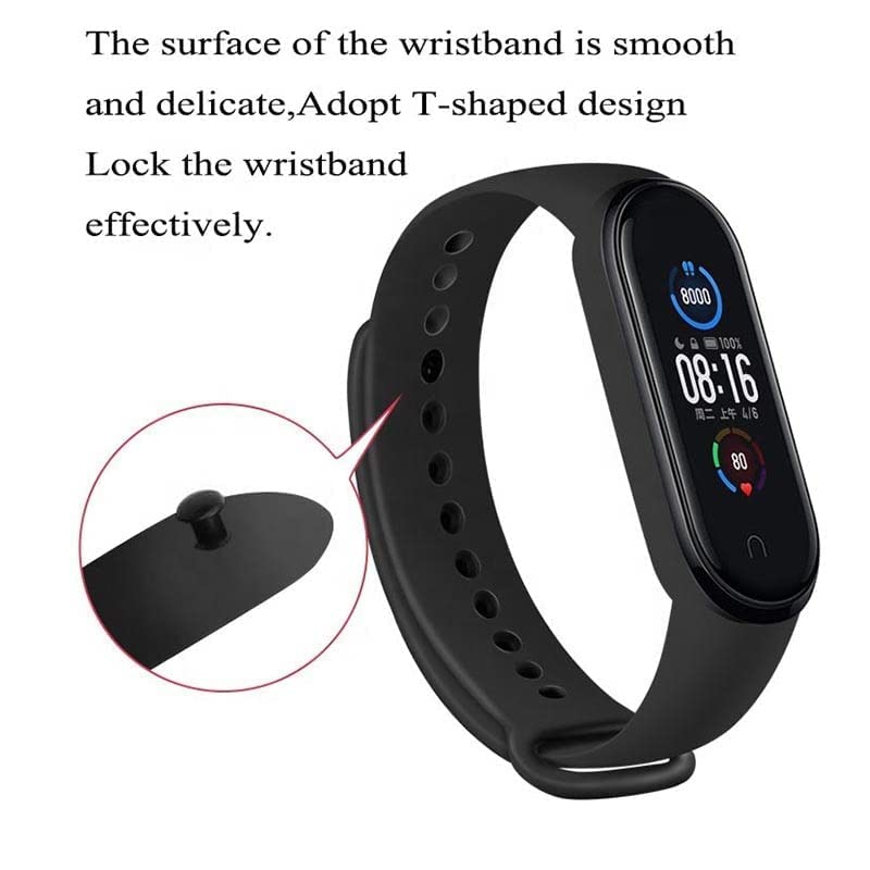 INEFABLE Mi SmartWatch 5 and 6 Watch Straps Original for Mi Watch M5 and M6 Watch Strap Soft Silicone Adjustable Watch Strap-Device Not Incuded-Black & Blue-Pack of 2 - Image 5