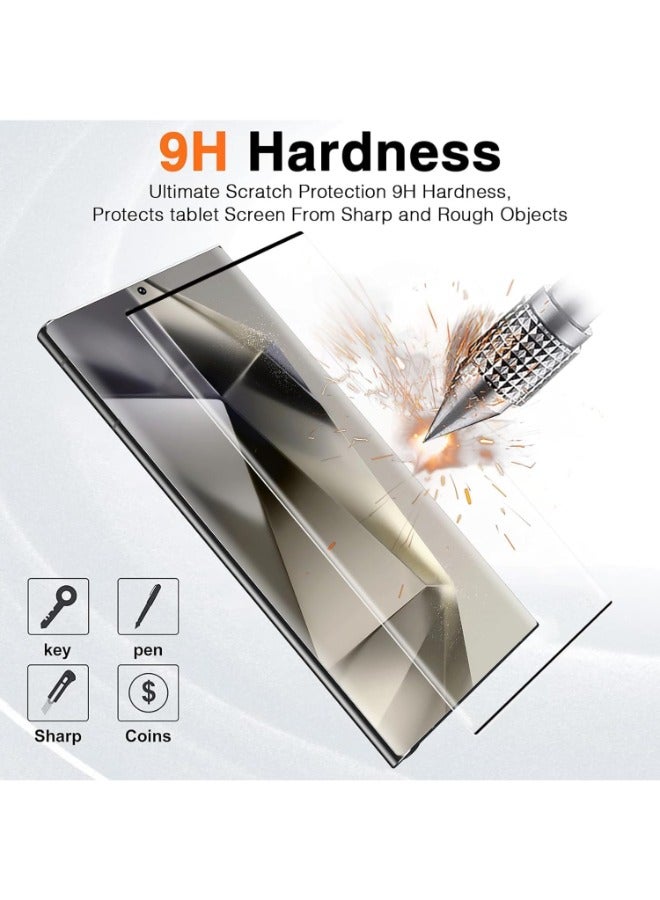 واقي شاشة زجاج لسامسونج جالكسي اس 22 الترا (Samsung Galaxy S22 Ultra), بتصميم منحني حماية فائقة من الحافة الى الحافة مع الوضوح الفائق والحماية ضد السقوط والخدوش، شفاف - Image 4