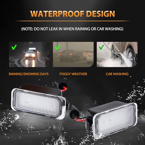 DERMOKA LED License Plate Light For Ford C-Max Edge Transit Connect Ecosport Ranger, Jaguar XF XJ Tag Lamp Assembly, 6000K White 2PCS - Image 5
