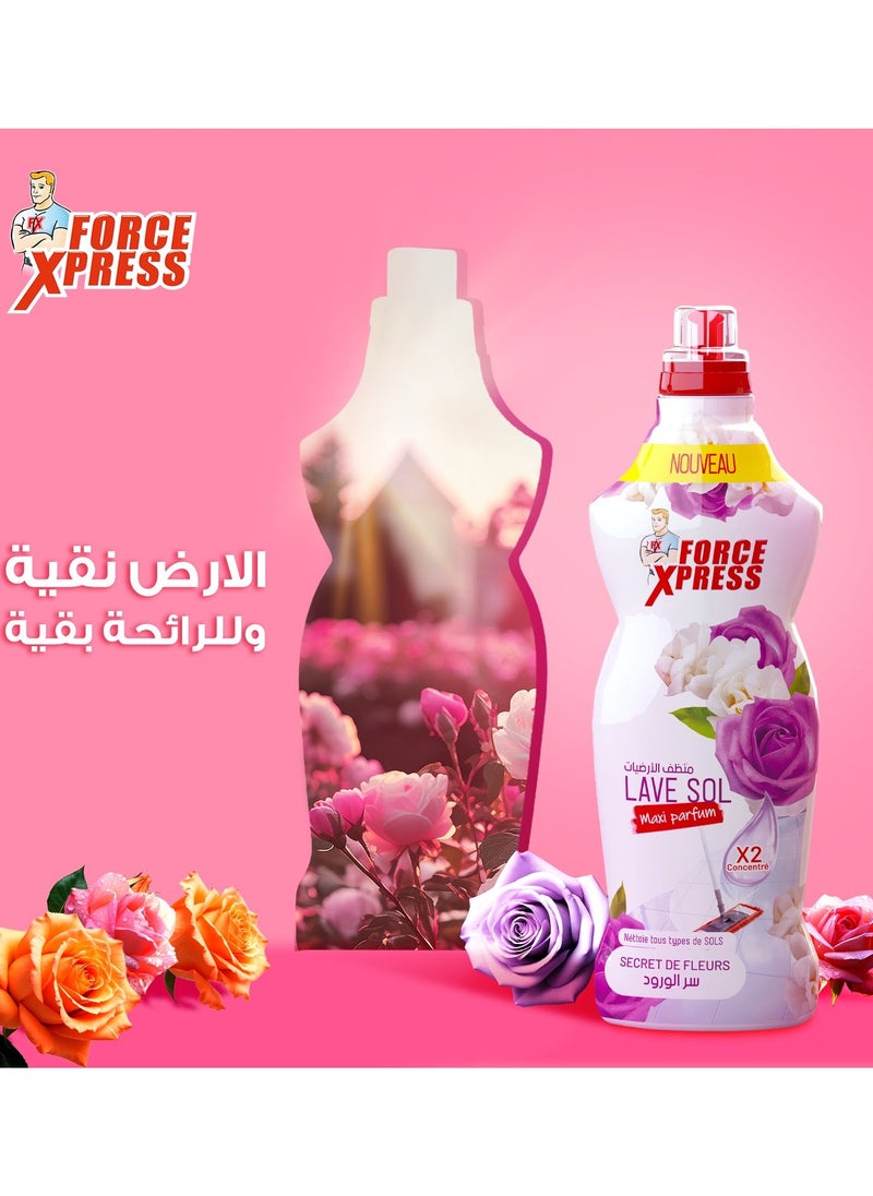 Force Xpress Floor Cleaner Secret De Fleurs x2Concentrate 1L  - Image 3