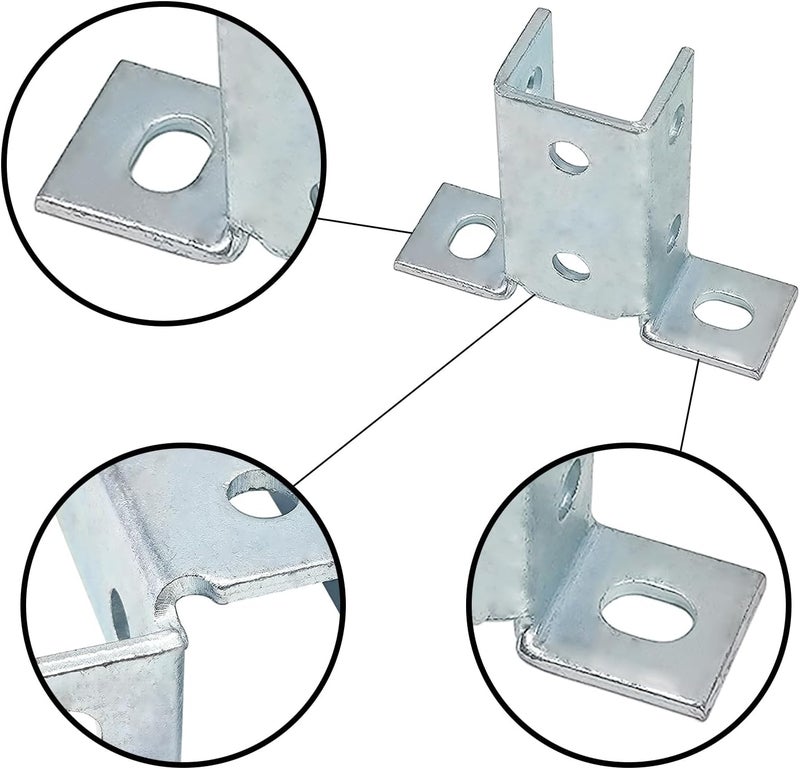 ASTAMOTOR 8 Hole Wing Shape 90 Degree Fitting Connector Bracket Braces - 6 Pack - Image 3