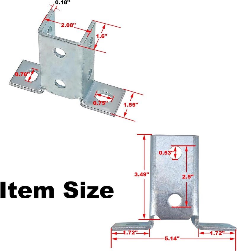 ASTAMOTOR 8 Hole Wing Shape 90 Degree Fitting Connector Bracket Braces - 6 Pack - Image 2