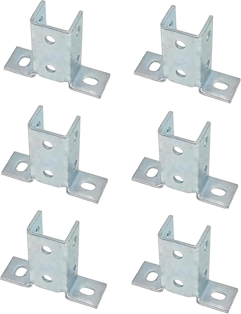 ASTAMOTOR 8 Hole Wing Shape 90 Degree Fitting Connector Bracket Braces - 6 Pack - Image 1