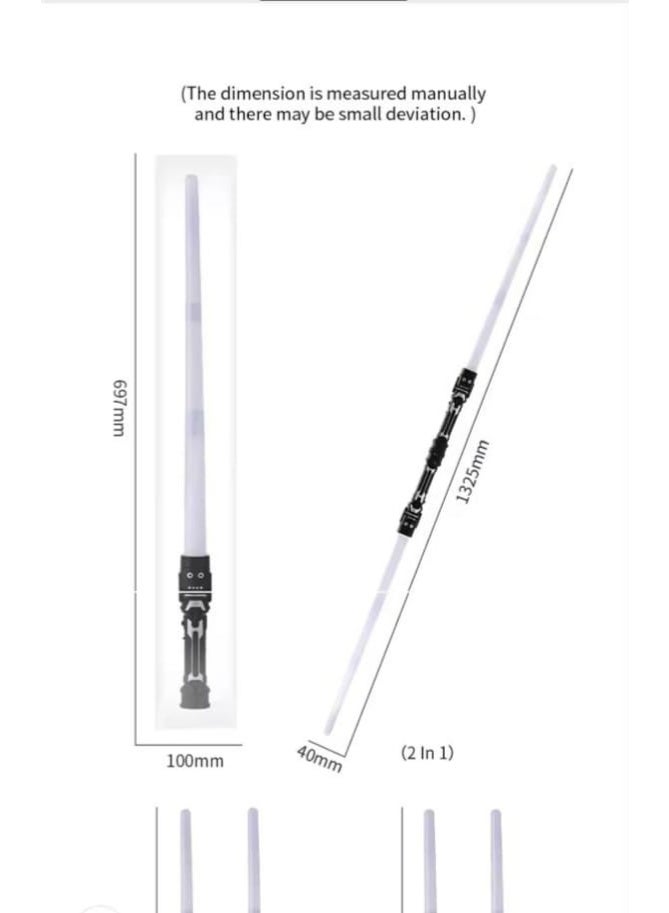 Glow stick 2 in 1  Green Light-Up Plastic  for Kids, Assemblable, 67cm, 2 Pieces, with LED Light (2)  - Image 3