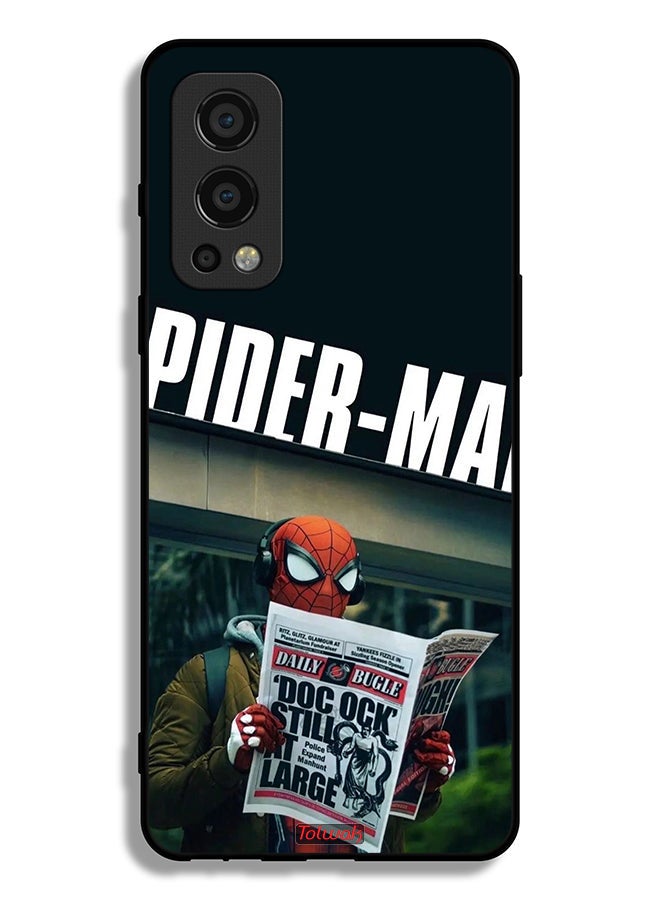 Tolwak OnePlus Nord 2 5G Protective Case Cover Spiderman Reading Newspaper - Image 2