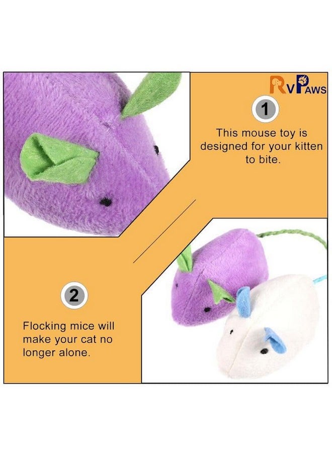 Generic - 2 Pcs Plush Mouse Cats Rattling Mice Amusement Toys Catnip Mice Toys Cat Mice Toys Kitten Stuffed Animal Toy Cat Catching Toy Mouse - Color May Vary - Image 1