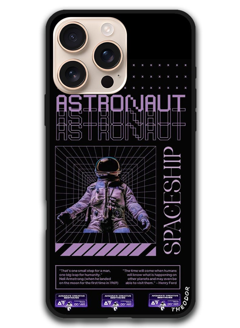 Theodor Protective Case Anti Scratch Shock Proof Bumper Cover For iPhone 16 Pro (6.3)-inch Astronaut Spaceship - Image 1