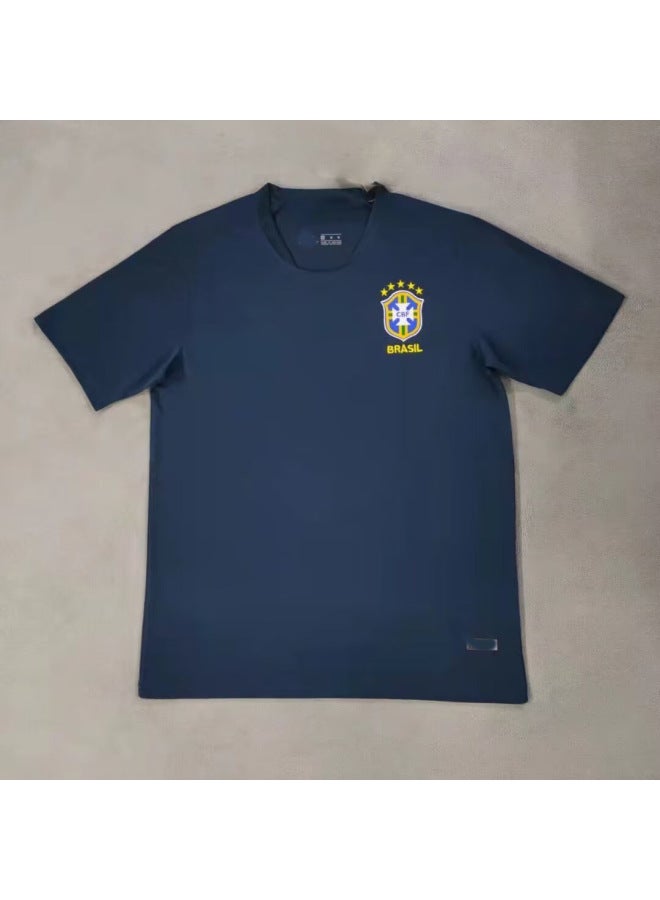 Brazil Royal Blue Short Sleeve Football Jersey - Image 1