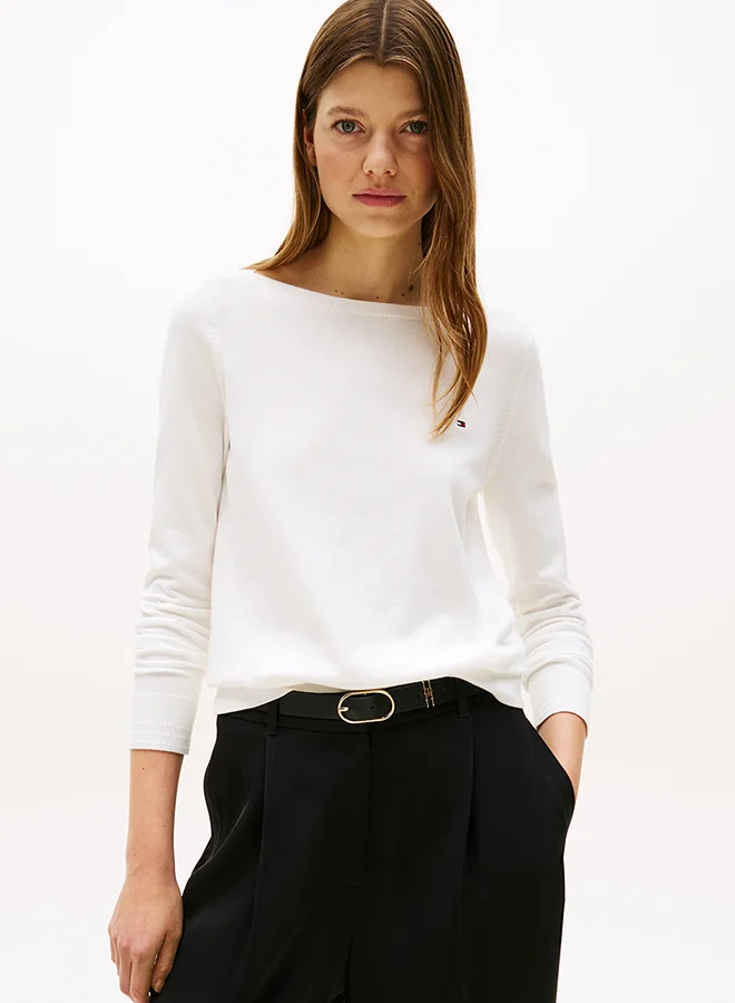 TOMMY HILFIGER Boat Neck Jersey Sweatshirt