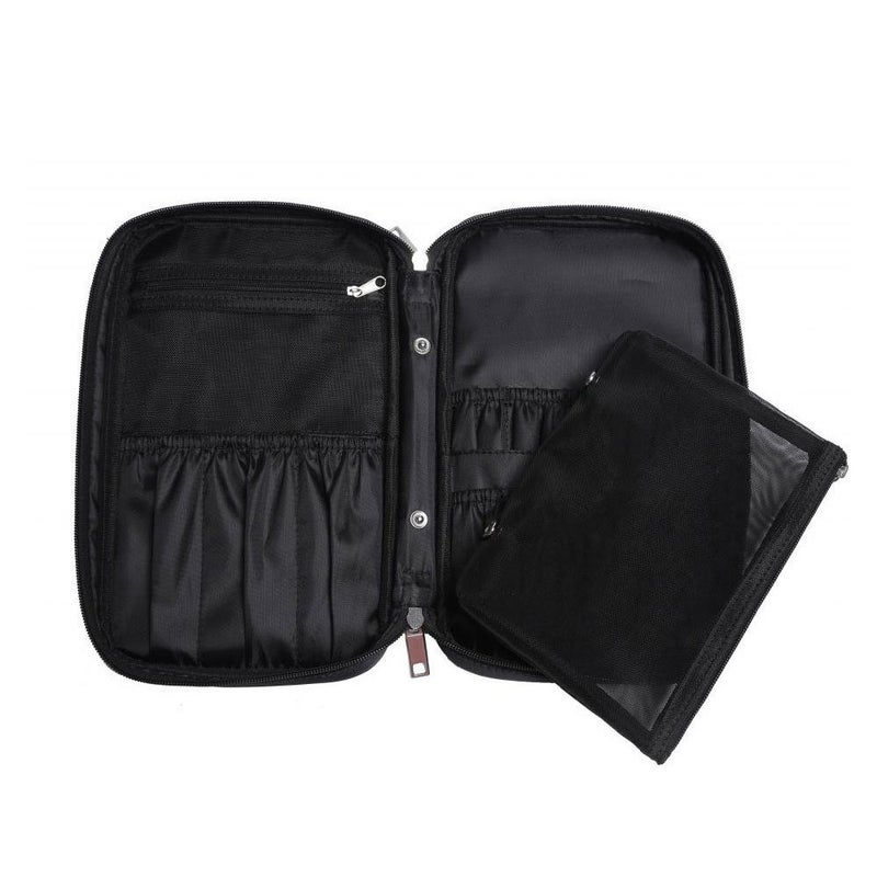 ONEGenug ONEGenug Makeup Brushes Organizer Bag Cosmetic Tools Handbag Beauty Case with Belt Strap Holder - Image 2