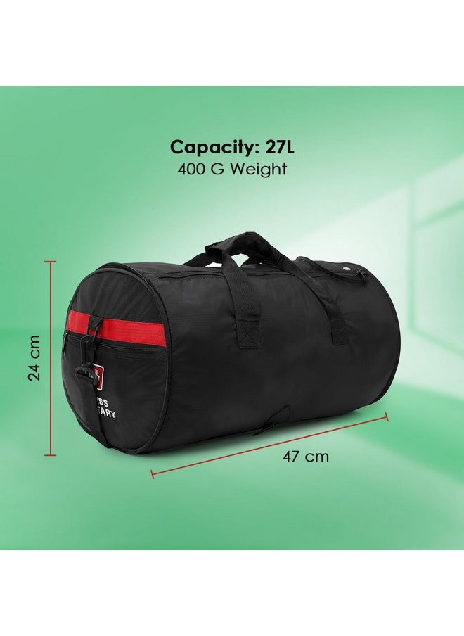 SWISS MILITARY - Swiss Military Duffle Bag for Gym, Duffle Bags for Travel, Men, Women| Spacious Gym Bag, Adj. Shoulder Strap & Comfortable Handle, Premium Polyester, Durable Zippers, Multi-Purpose, 27L, Black - Image 1