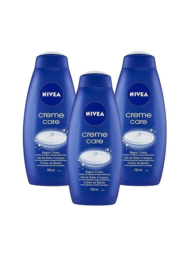 Nivea Nivea Bath Cream Body Wash, Creme Care Original Scent - 25.36 Ounce (750ml) x Pack of 3 - Image 1