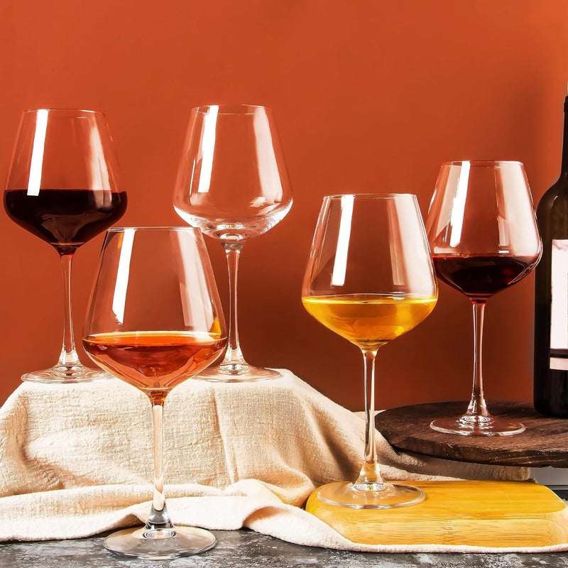 VILON Red Wine Glasses Set of 6 510ml LeadFree ShatterResistant Clear Glass Perfect for Parties Weddings Housewarming Gifts Anniversaries - Image 5