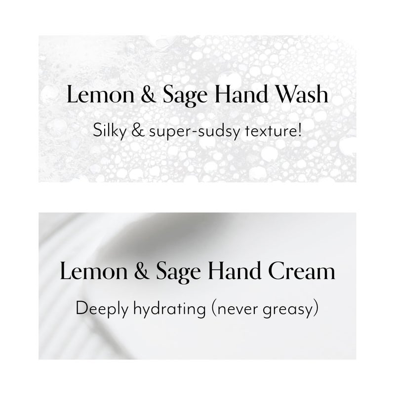 Bliss Lemon & Sage Happy Hands Duo | Hydrating Hand Wash & Nourishing Hand Cream Set with Decorative Tray - Image 3