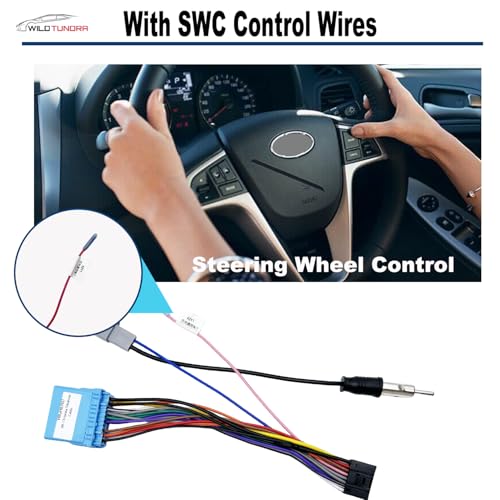 WildTundra 16Pin ISO Aftermarket Radio Harness Adapter for Honda 1998-20011 Acura 1999-2008 Suzuki 2002-2013, 16Pin Android Car Stereo Wiring Harness with SWC Reverse Antenna Cable for Accord Odyssey MDX RDX - Image 4
