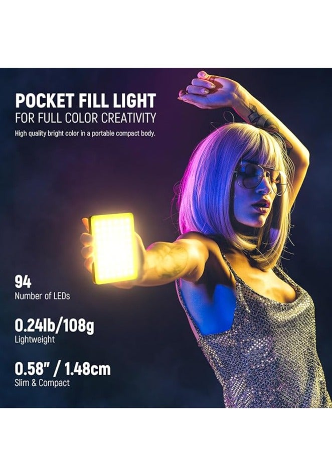 NEEWER VL67C RGB Selfie Light with APP Control, 94 LED CRI97 2000mAh Rechargeable, Cold Shoe Mount as Camera Light, Portable Front & Back Phone Clip for TikTok, Video Conference Light for Laptop black - Image 5