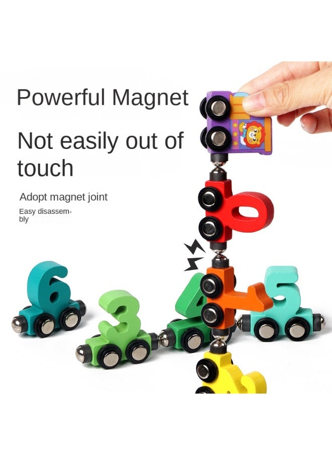 1 set Colorful Magnetic 0-10 Number Train -  Montessori Learning Toy, Wooden Educational Toy for, Enhances Hand-Eye Coordination & Cognitive Skills, Fun Family Activity | Learning While Playing, Educational Toys And Game, Perfect for Parties & Holiday Gifts  - Image 2