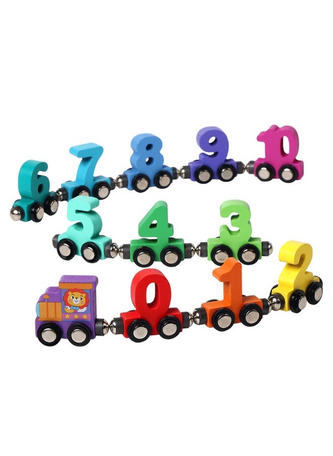 1 set Colorful Magnetic 0-10 Number Train -  Montessori Learning Toy, Wooden Educational Toy for, Enhances Hand-Eye Coordination & Cognitive Skills, Fun Family Activity | Learning While Playing, Educational Toys And Game, Perfect for Parties & Holiday Gifts  - Image 1