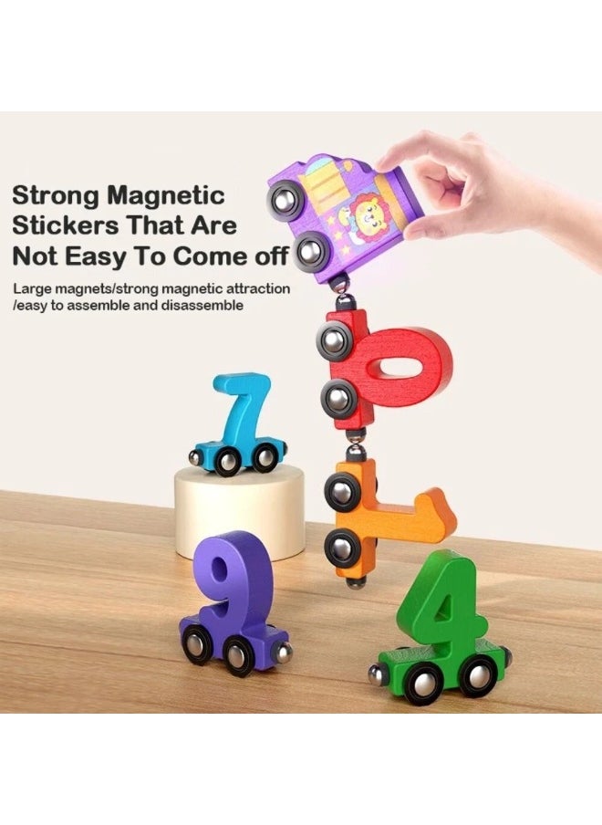 1 set Colorful Magnetic 0-10 Number Train -  Montessori Learning Toy, Wooden Educational Toy for, Enhances Hand-Eye Coordination & Cognitive Skills, Fun Family Activity | Learning While Playing, Educational Toys And Game, Perfect for Parties & Holiday Gifts  - Image 4
