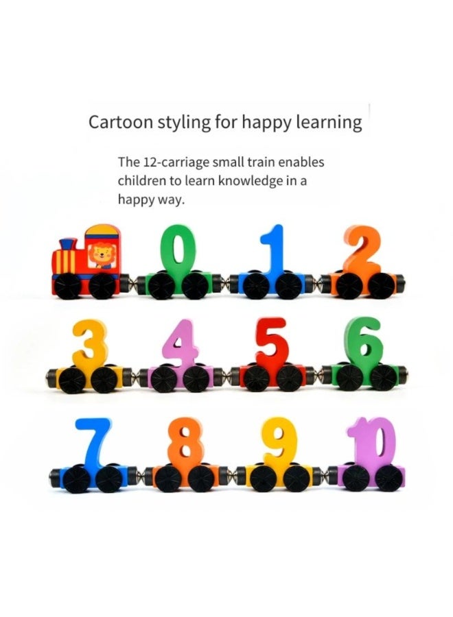 1 set Colorful Magnetic 0-10 Number Train -  Montessori Learning Toy, Wooden Educational Toy for, Enhances Hand-Eye Coordination & Cognitive Skills, Fun Family Activity | Learning While Playing, Educational Toys And Game, Perfect for Parties & Holiday Gifts - Image 3