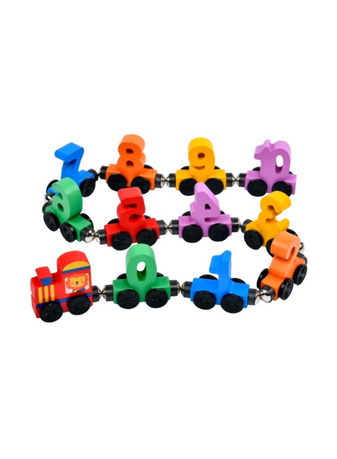 1 set Colorful Magnetic 0-10 Number Train -  Montessori Learning Toy, Wooden Educational Toy for, Enhances Hand-Eye Coordination & Cognitive Skills, Fun Family Activity | Learning While Playing, Educational Toys And Game, Perfect for Parties & Holiday Gifts - Image 1