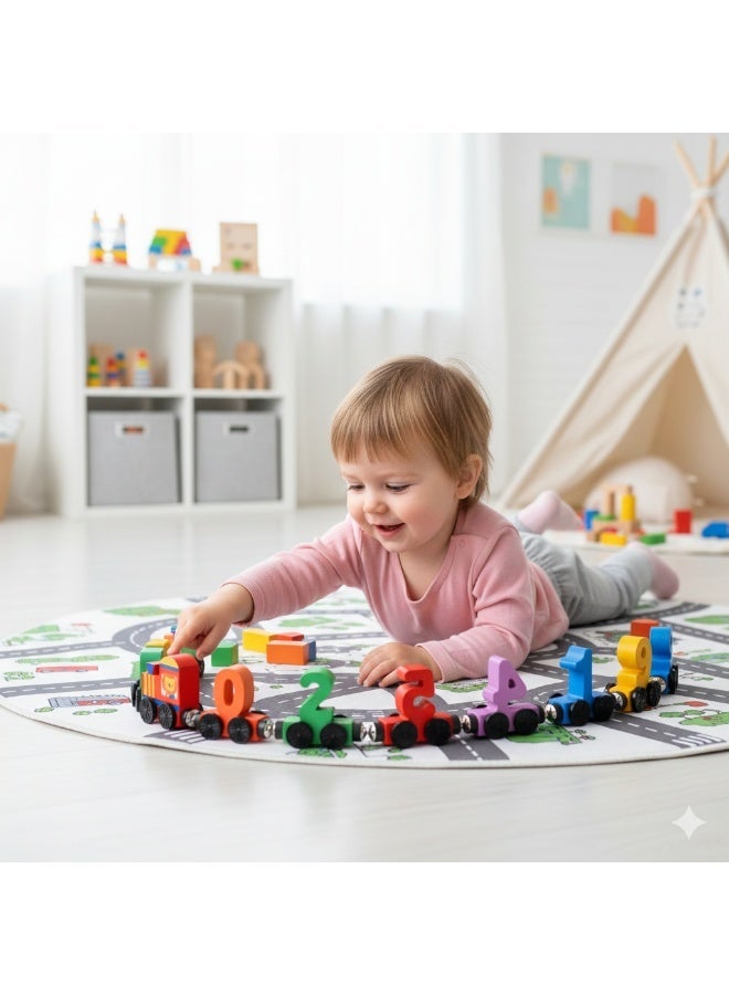 1 set Colorful Magnetic 0-10 Number Train -  Montessori Learning Toy, Wooden Educational Toy for, Enhances Hand-Eye Coordination & Cognitive Skills, Fun Family Activity | Learning While Playing, Educational Toys And Game, Perfect for Parties & Holiday Gifts - Image 2